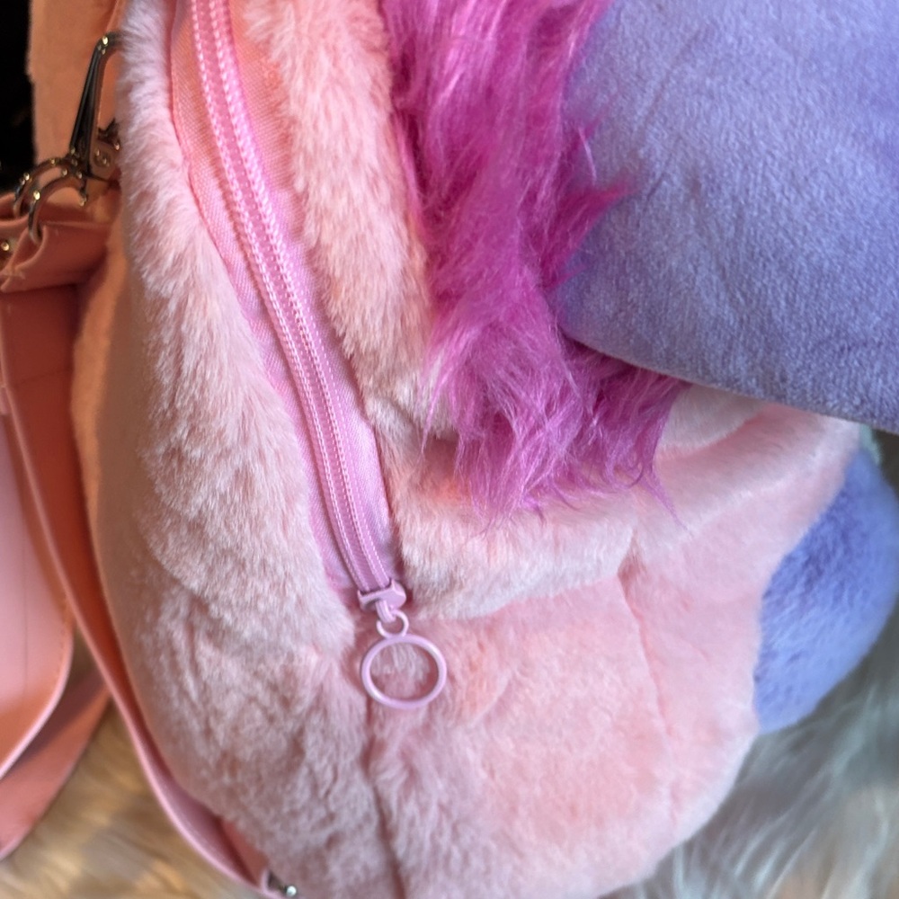 Dolls Kill Pink and Purple Plush Popples Backpack - Picture 4 of 10